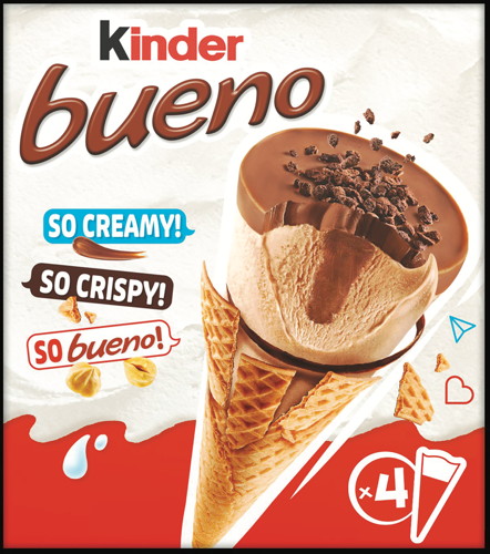 GLACE CÔNE KINDER BUENO CHOCOLAT AU LAIT X4