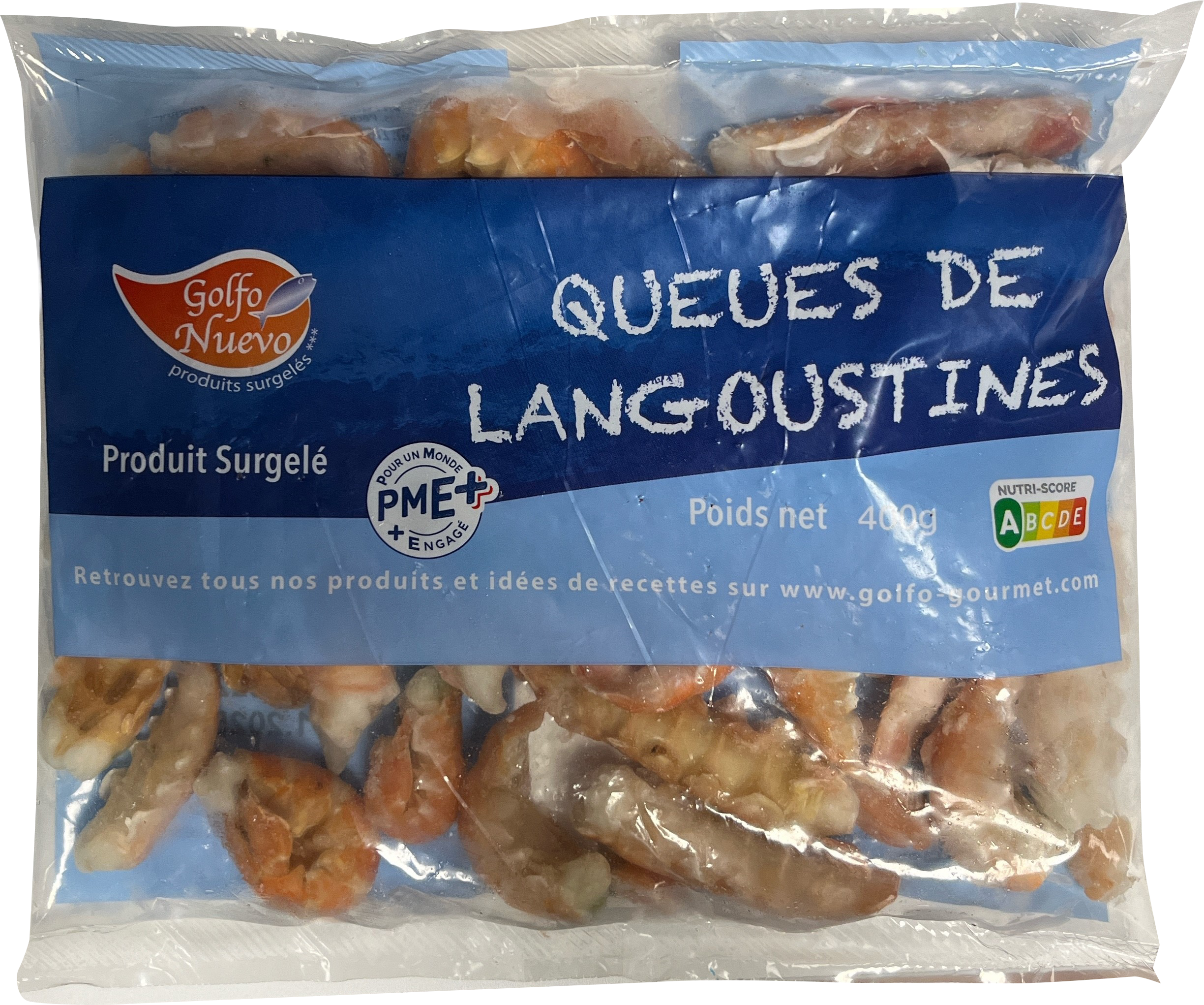 QUEUES DE LANGOUSTINES CRUES AVEC CARAPACE SURGELÉES