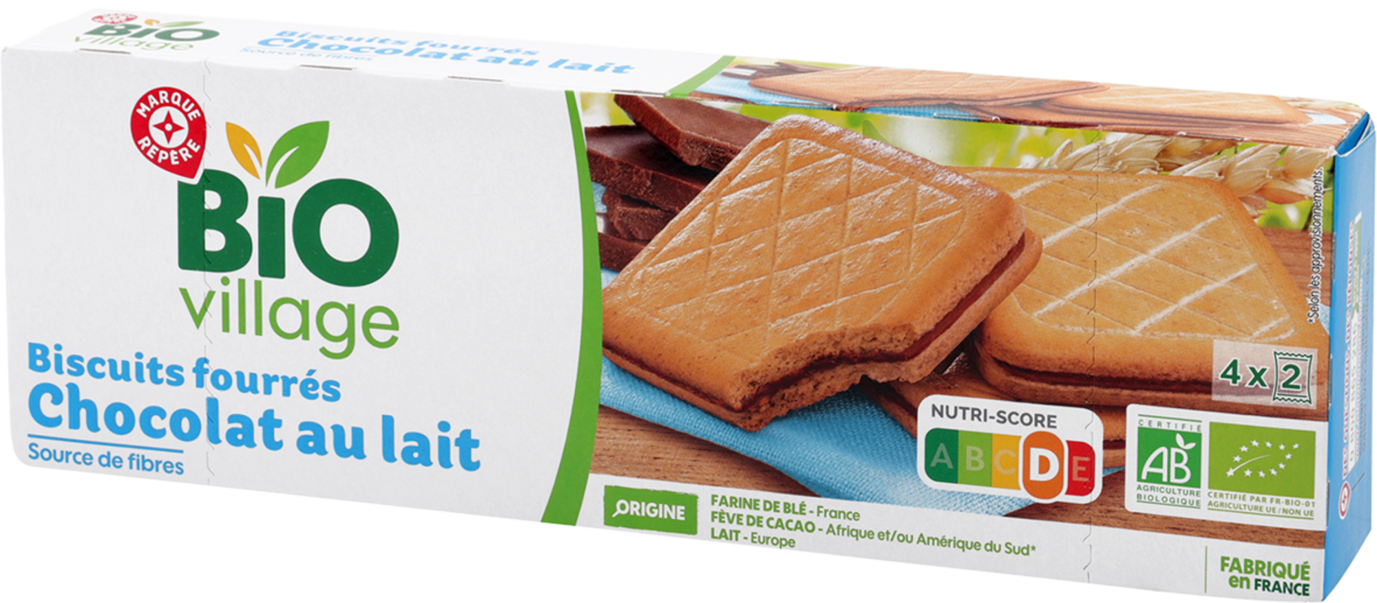 BISCUITS FOURRÉS AU CHOCOLAT BIO