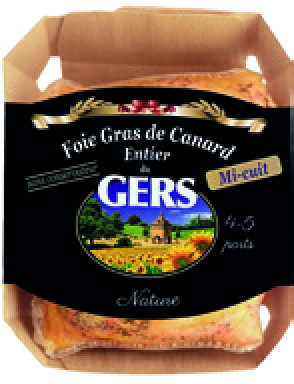 LOBE DE FOIE GRAS DE CANARD SANS CONSERVATEUR IGP(2) GERS ENTIER MI-CUIT
