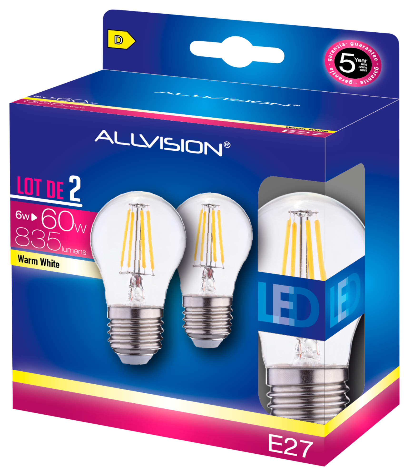 LOT DE 2 AMPOULES LED