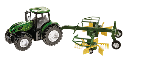 ENGIN AGRICOLE A FRICTION TRACTEUR + REMORQUE 1:24