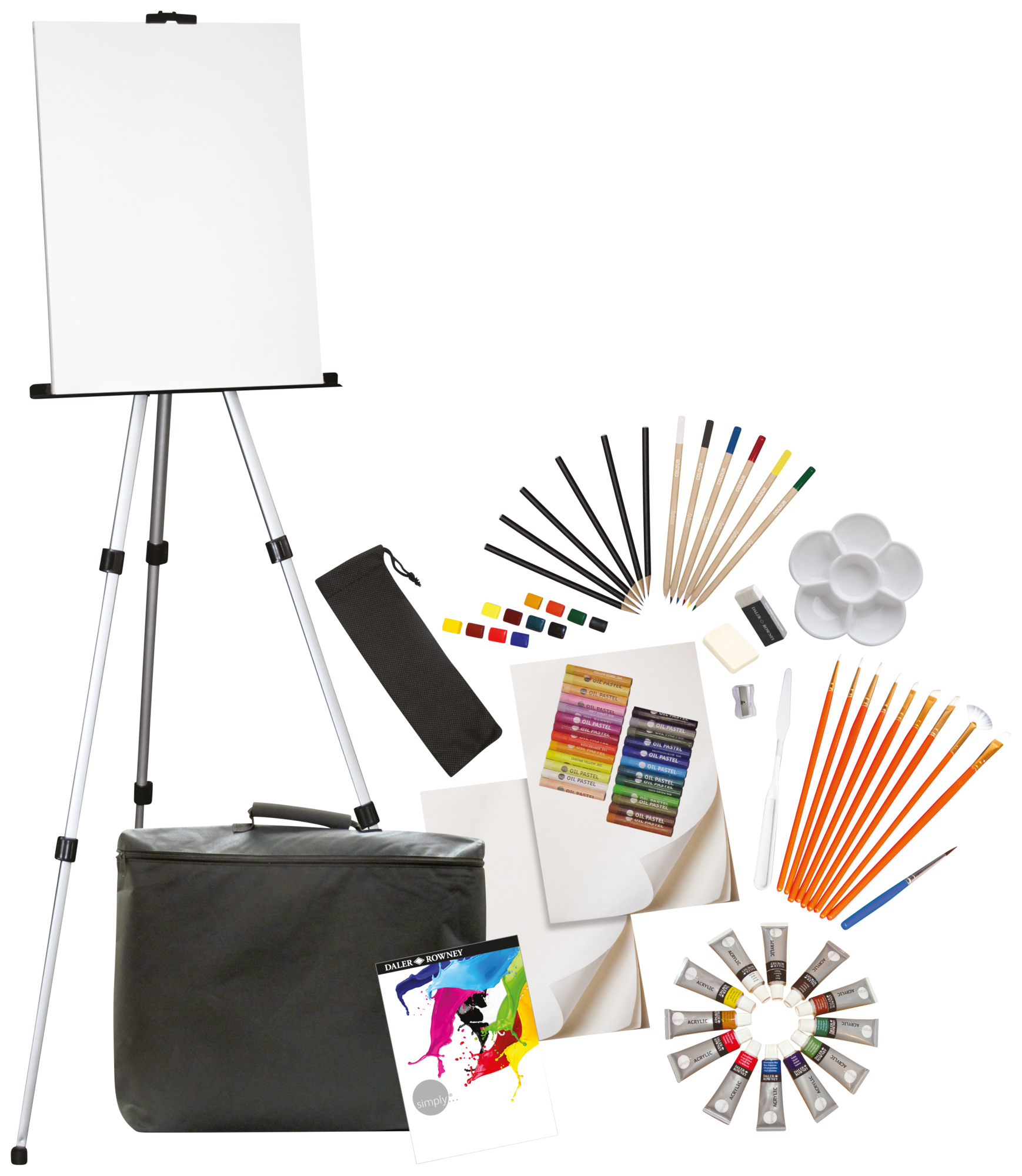 SET D'ART COMPLET AVEC CHEVALET