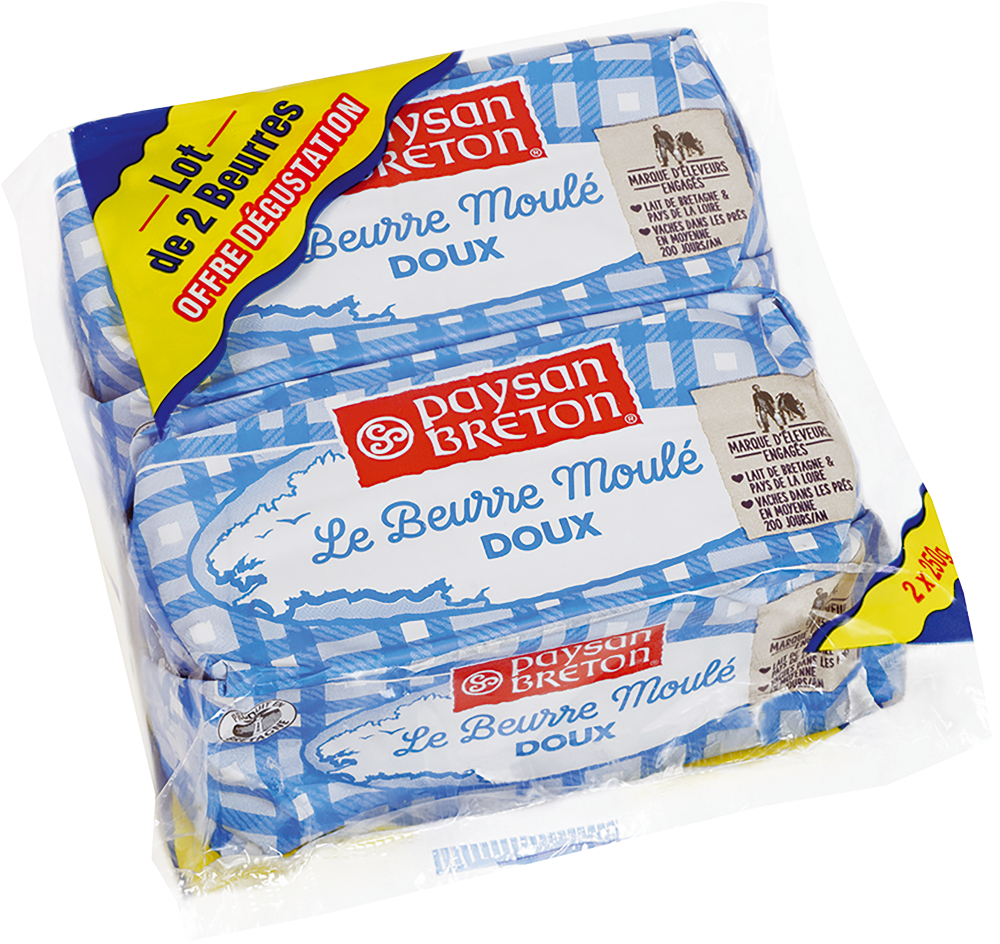 Lot de 2 beurres moulés doux 82% Mat. Gr. Offre dégustation