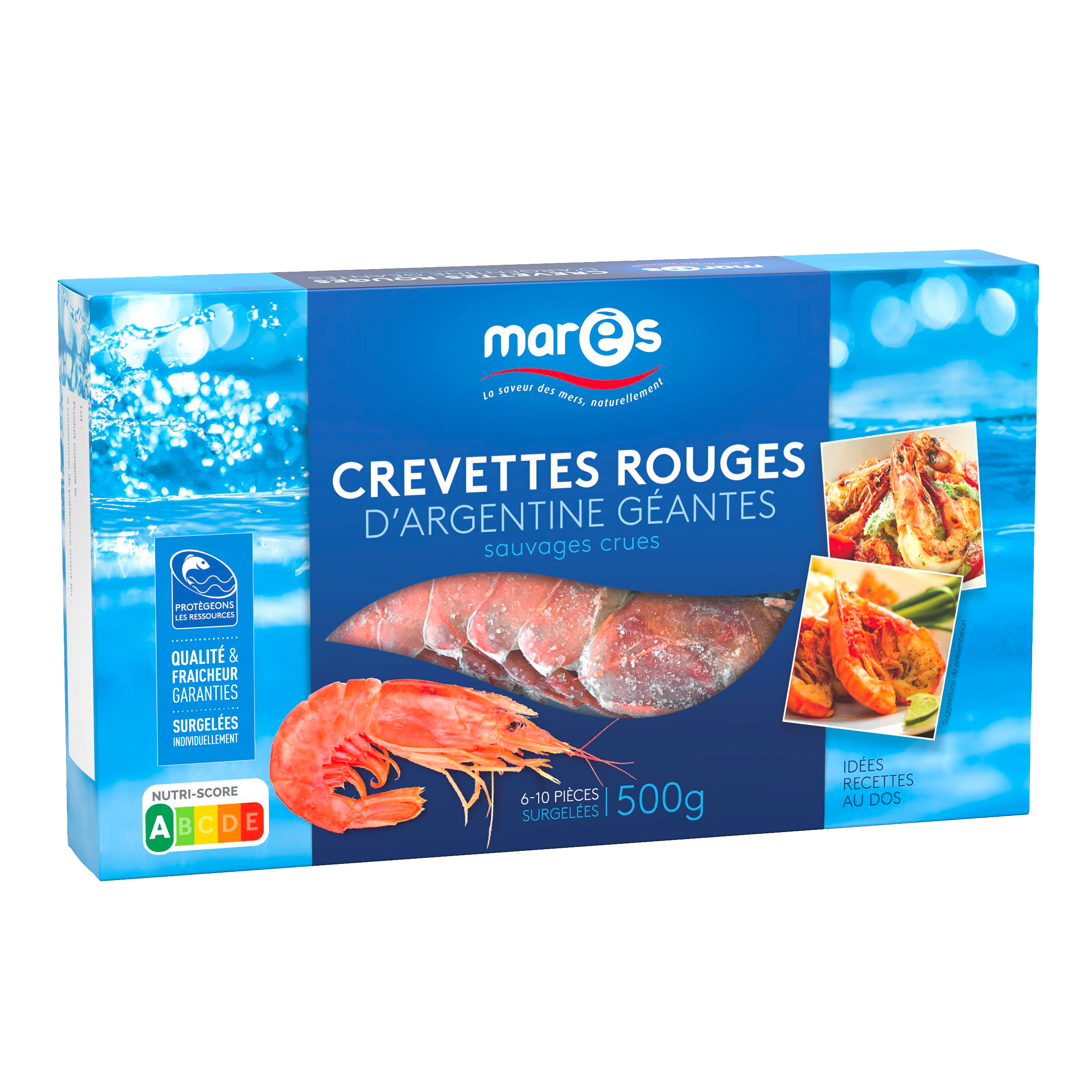 CREVETTES ROUGES D'ARGENTINE GEANTES SAUVAGES CRUES SURGELEES