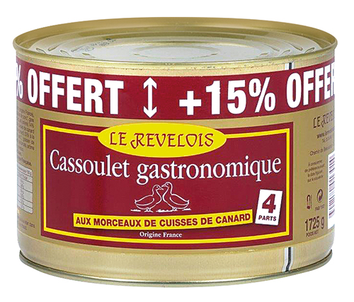 CASSOULET GASTRONOMIQUE AUX MORCEAUX DE CUISSES DE CANARD