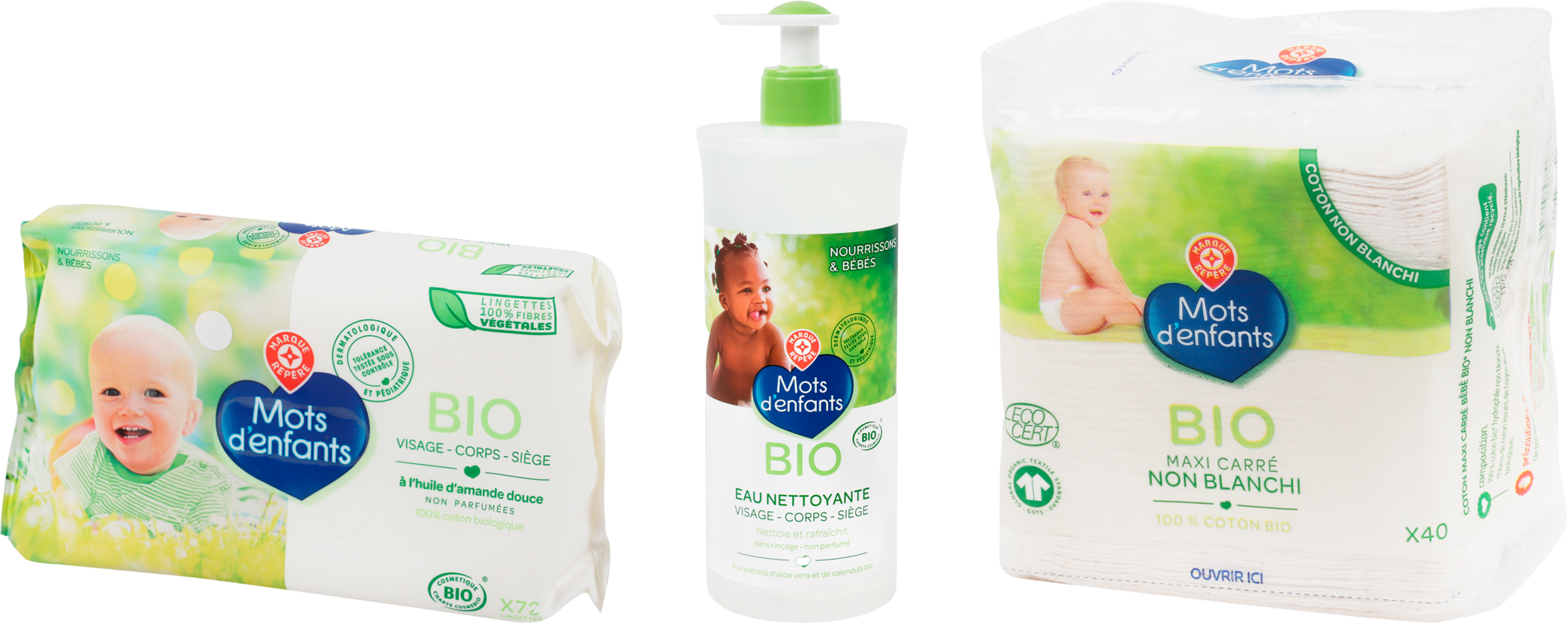 SUR LES PRODUITS D'HYGIÈNE BIO PRÉSENTS EN MAGASIN DE LA GAMME "MOTS D'ENFANTS"