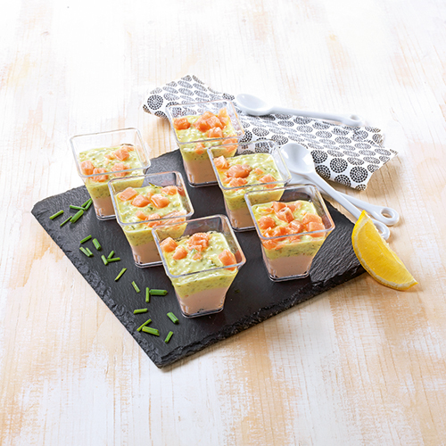 6 VERRINES DUO DE SAUMONS ET CITRON