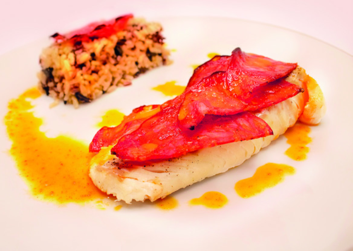 CABILLAUD EN ÉCAILLES DE CHORIZO