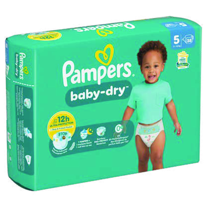 CHANGE BÉBÉ BABY DRY COUCHE T5 x38 COUCHE T4 x43 PAMPERS