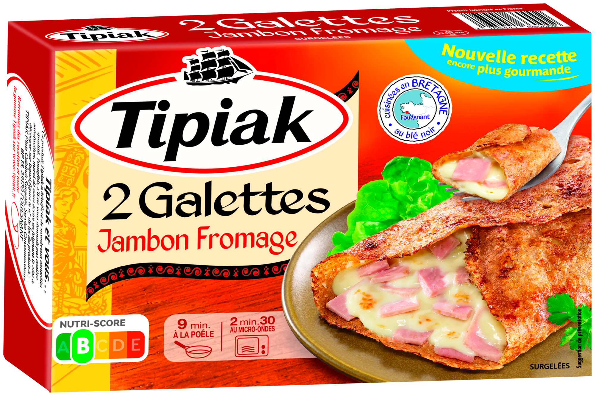 2 galettes jambon fromage surgelées