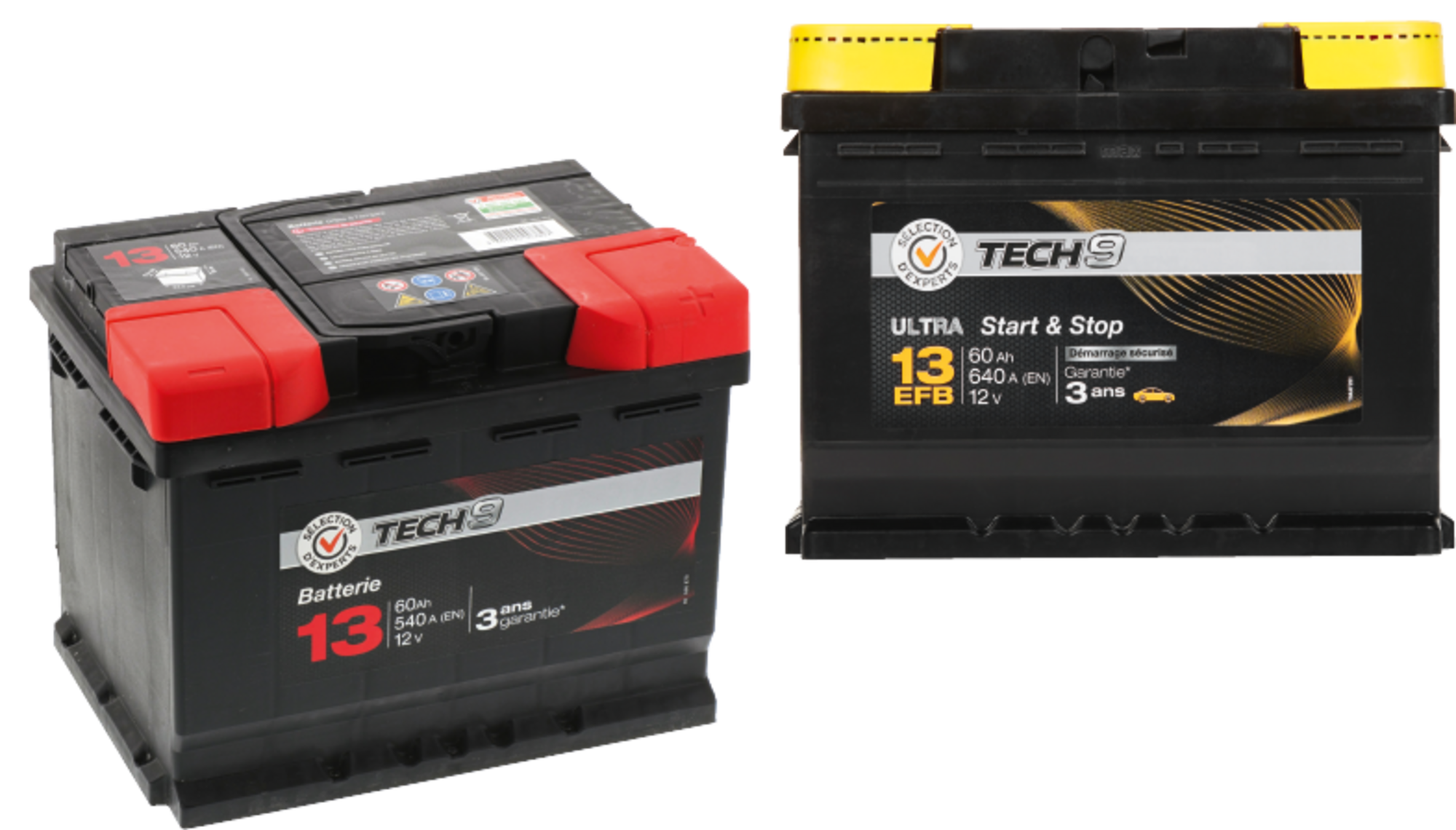 SUR LES PRODUITS PRÉSENTS EN MAGASIN DE LA GAMME DE BATTERIES AUTO "TECH9''