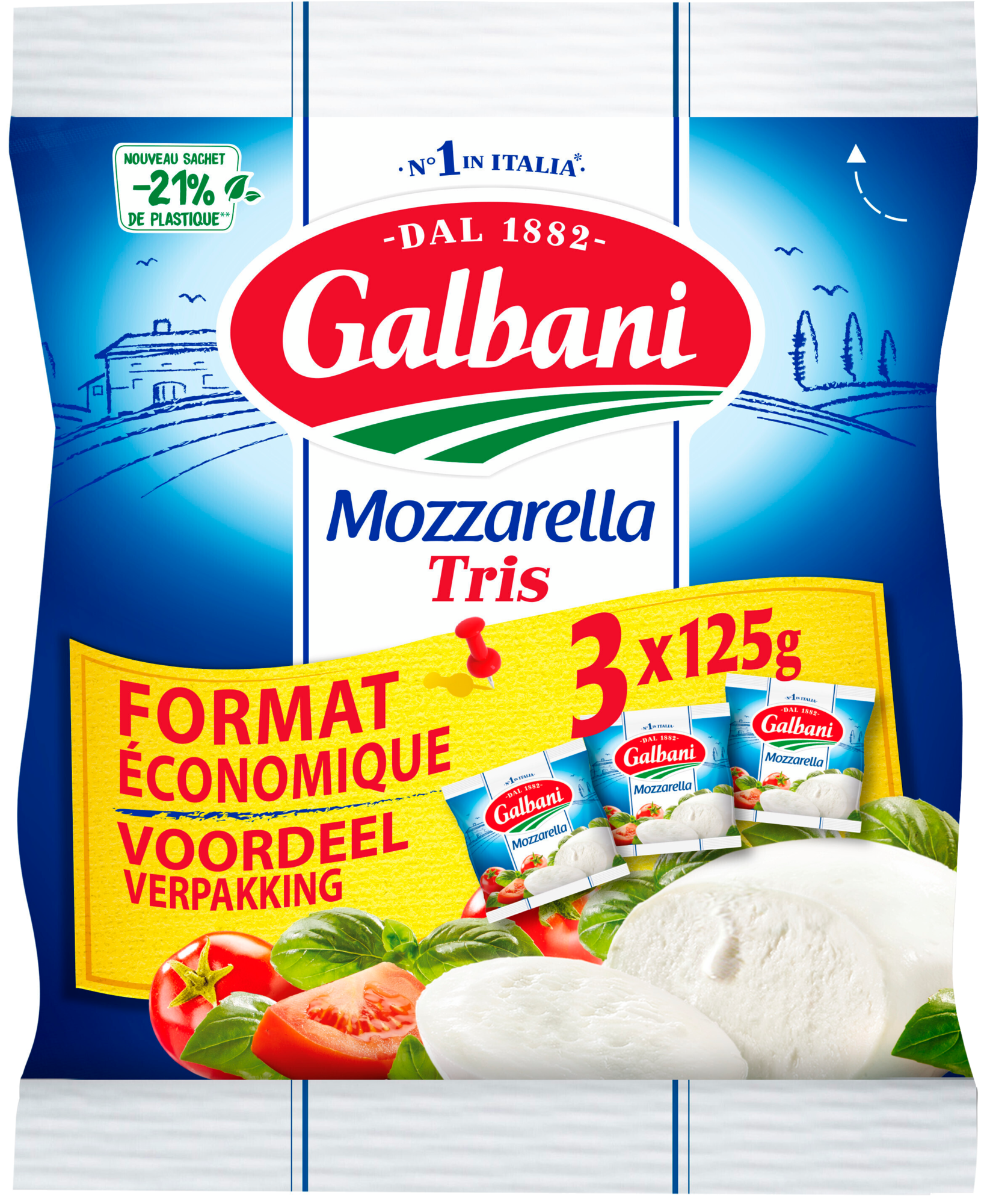 Mozzarella Tris 18% Mat.Gr.