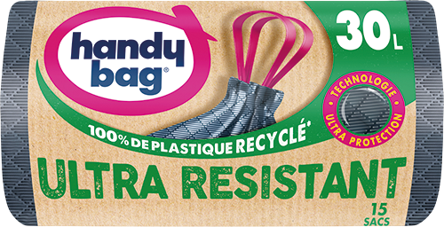 SACS POUBELLE À POIGNÉES ULTRA RÉSISTANT 30 L