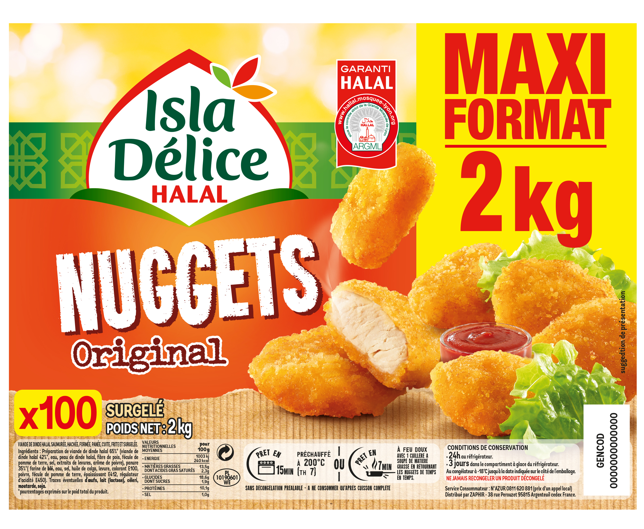 100 NUGGETS ORIGINAL HALAL SURGELES
