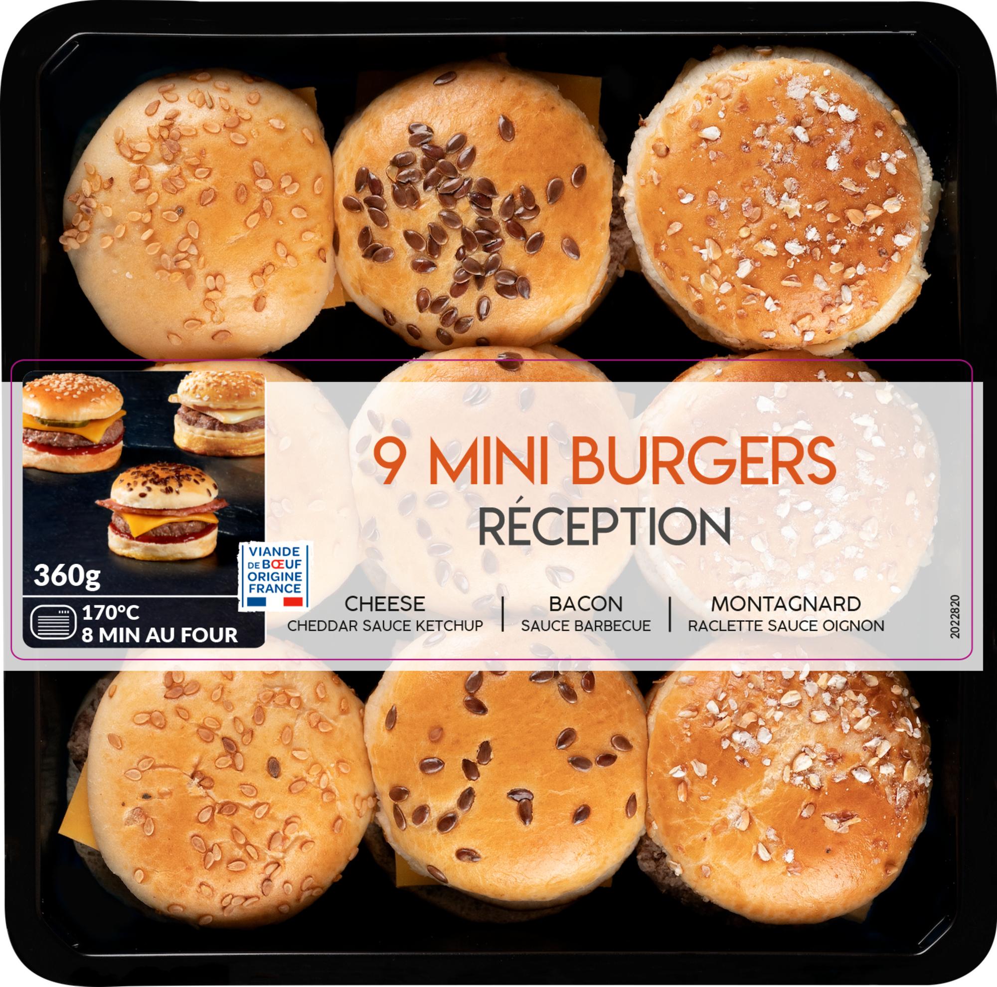 Assortiment 9 mini burgers Reception