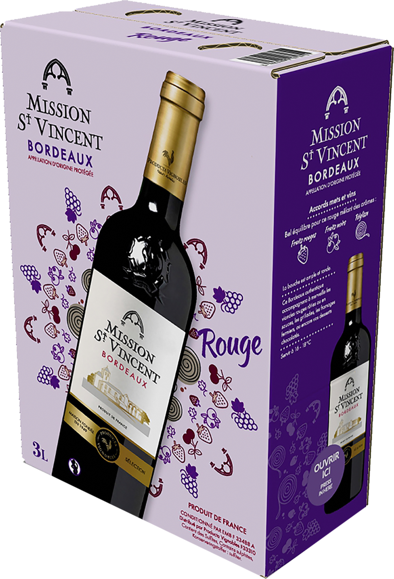 AOP BORDEAUX VIN ROUGE BIB