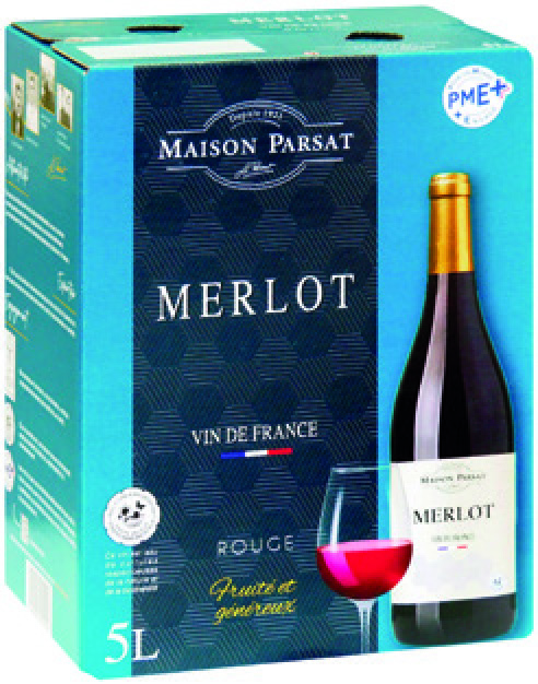 VIN DE FRANCE MERLOT ROUGE MAISON PARSAT