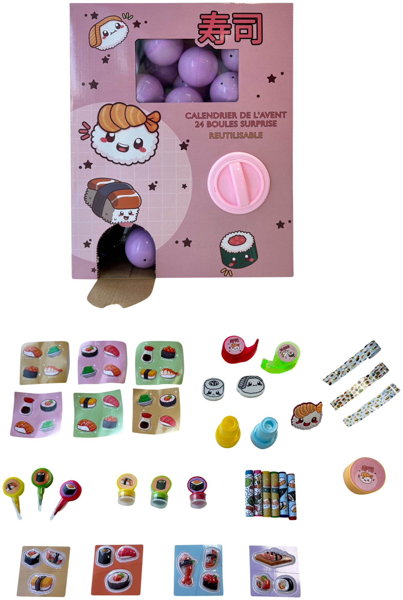 CALENDRIER DE L'AVENT THèME SUSHI ou BURGER