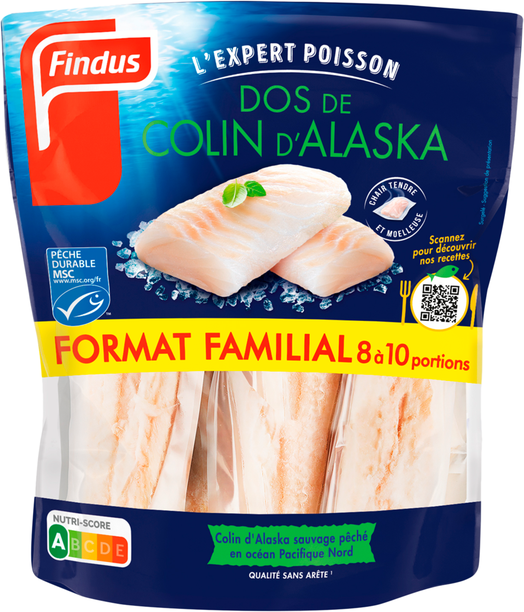 Dos de colin d'Alaska MSC surgelés format familial
