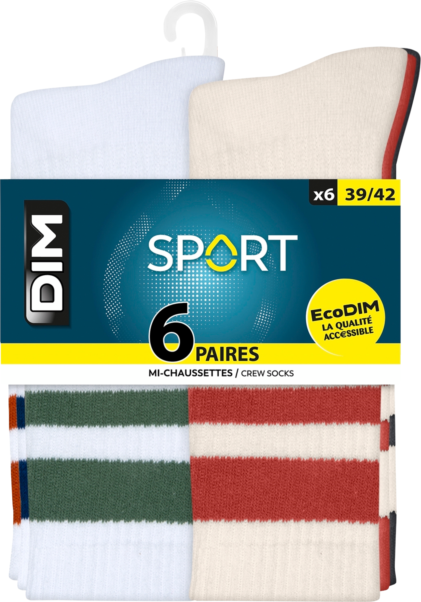 LOT DE 6 PAIRES DE CHAUSSETTES DE SPORT HOMME OU FEMME
