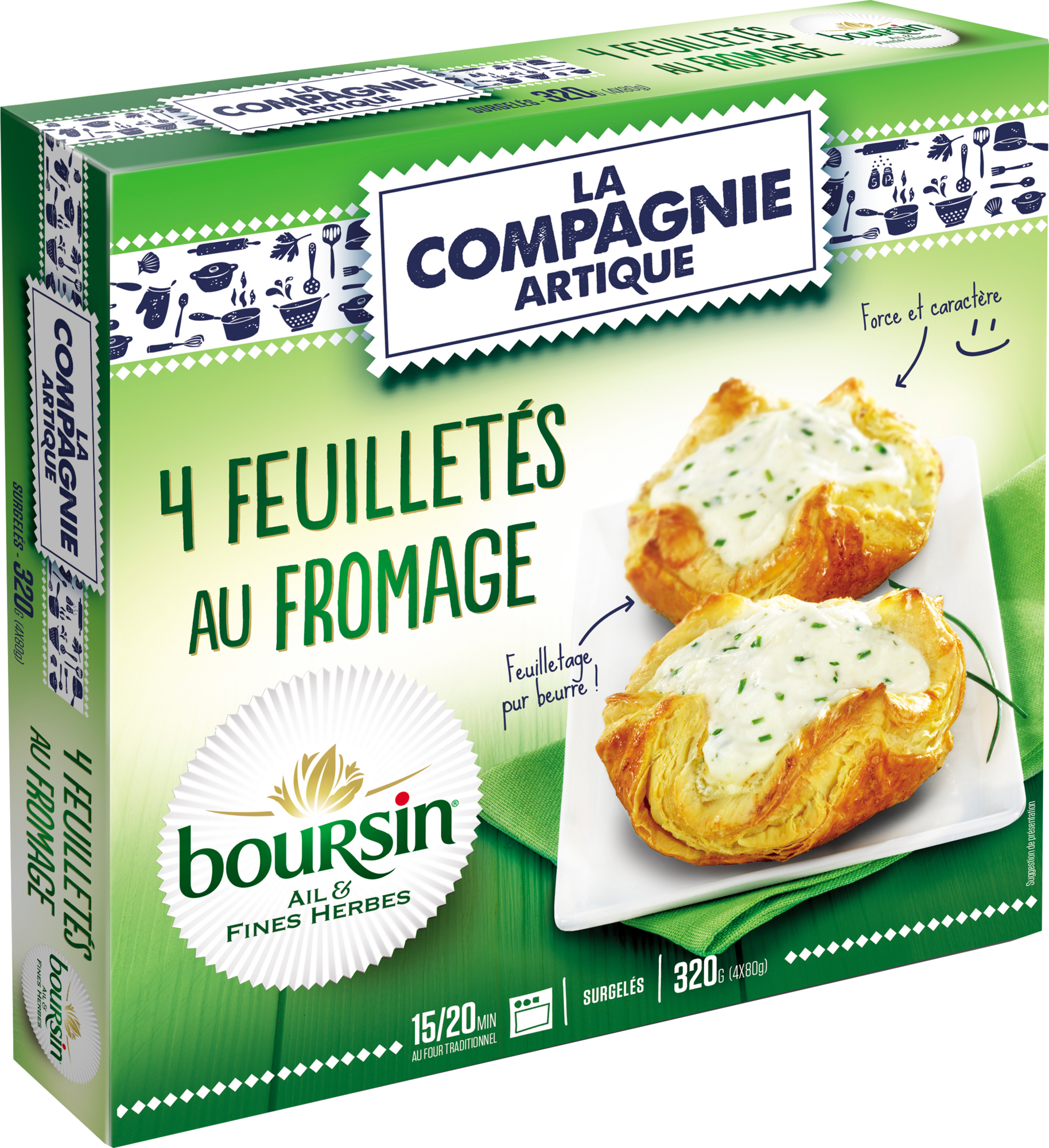 4 feuilletés au fromage Boursin surgelés