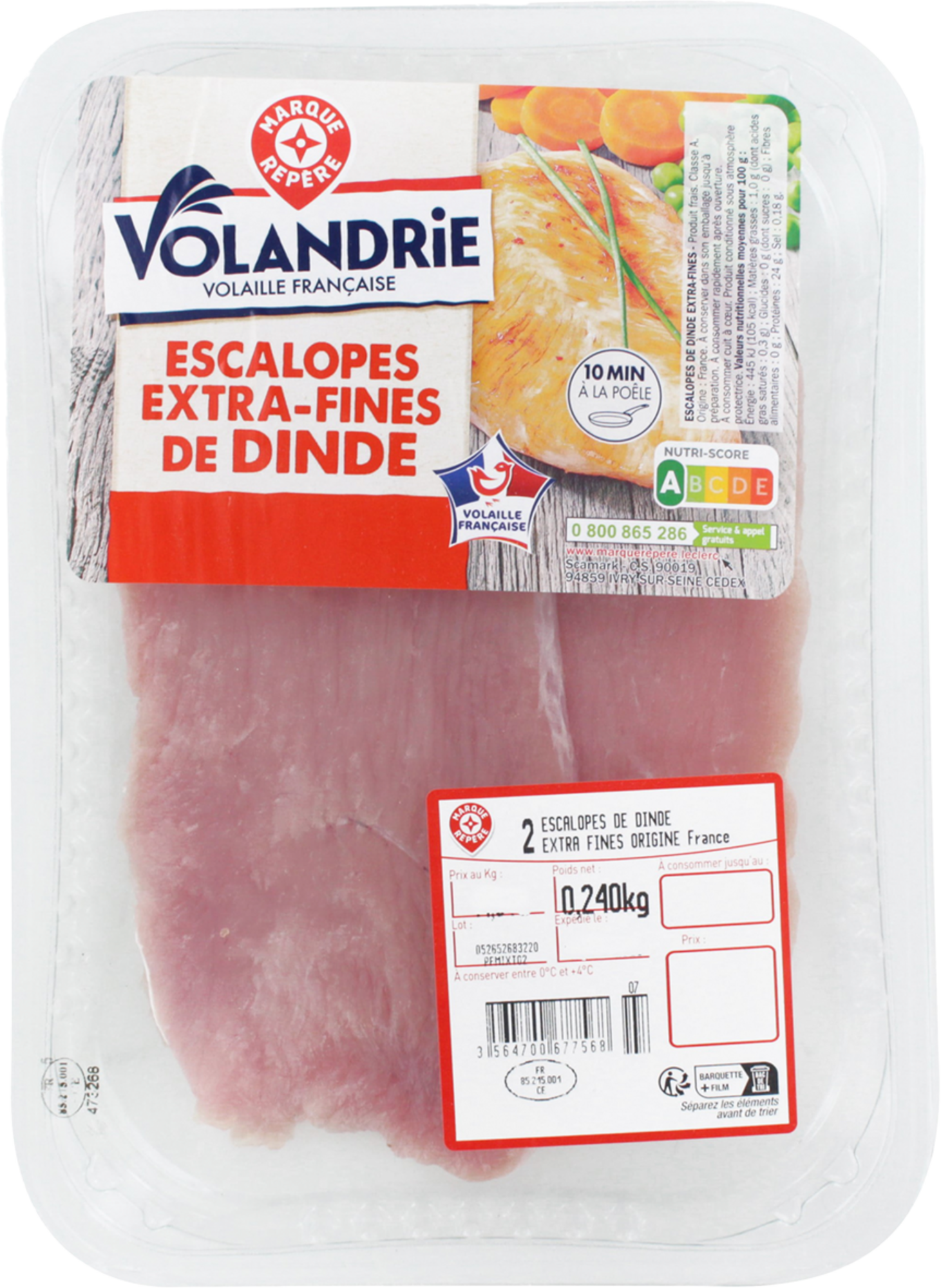 2 ESCALOPES DE DINDE