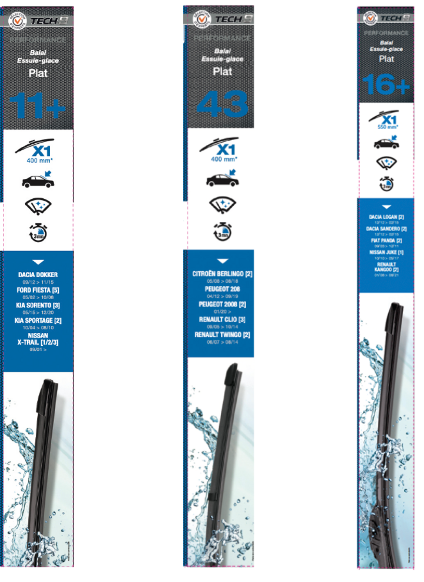 SUR LES BALAIS D'ESSUIE-GLACES PRÉSENTS EN MAGASIN DE LA GAMME "TECH9"