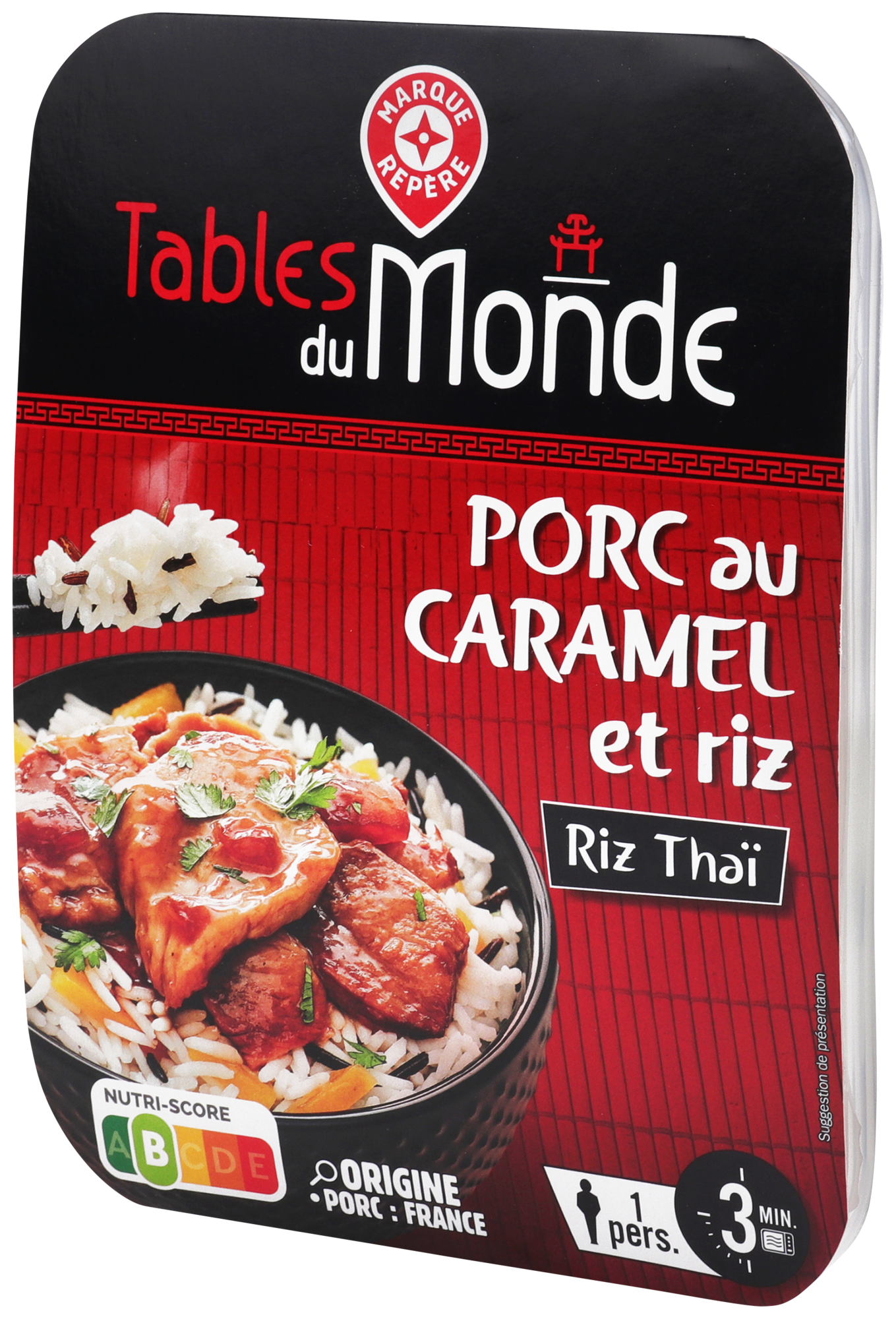 PORC AU CARAMEL ET RIZ THAI