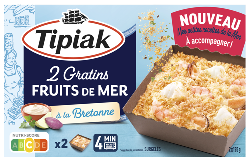 PETITS GRATINS DE FRUITS DE MER À LA BRETONNE SURGELÉS