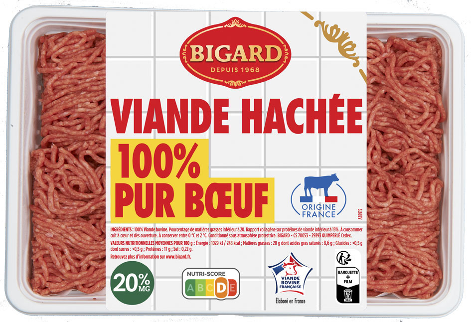 HACHÉ VRAC PUR BŒUF 20% MAT.GR.