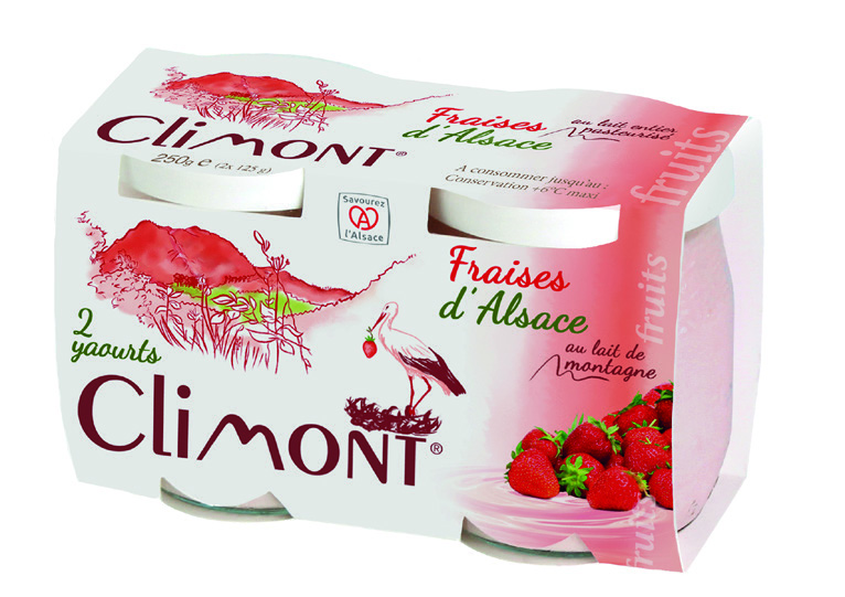 YAOURT AUX FRUITS DE SAISON (RHUBARBE) OU FRAISE D’ALSACE X2