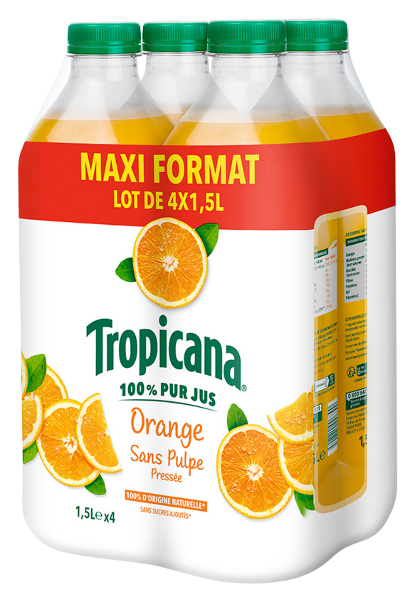 PUR JUS D'ORANGE SANS PULPE PRESSÉE
