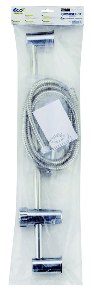 BARRE DE DOUCHE + DOUCHETTE 1 JET CHROMÉ + FLEXIBLE L 1,50 M