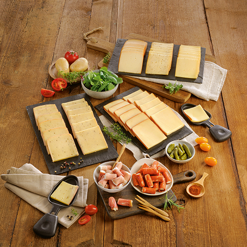 RACLETTE NATURE, 3 POIVRES ET FUMÉE 28% MAT.GR.