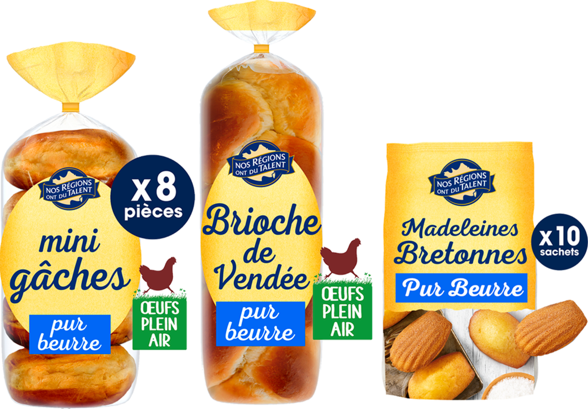 SUR LES PRODUITS PRÉSENTS EN MAGASIN DE LA GAMME VIENNOISERIES ET PÂTISSERIES INDUSTRIELLES " NOS RÉGIONS ONT DU TALENT "