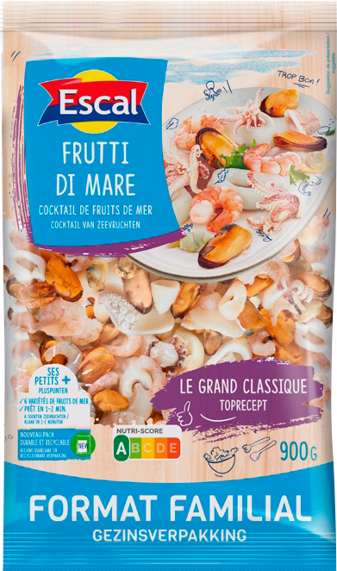 Cocktail de fruits de mer surgelé format familial