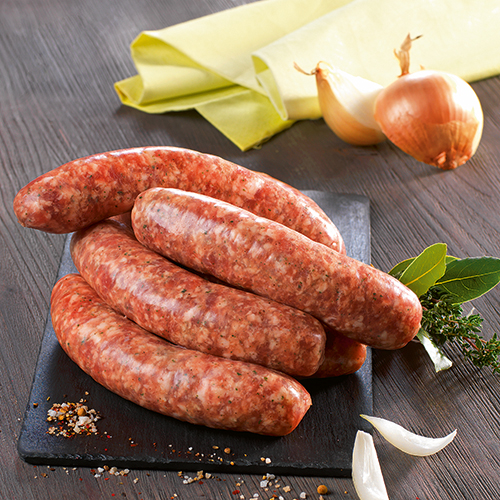 6 SAUCISSES AUX OIGNONS