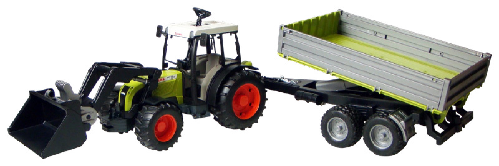 TRACTEUR "CLAAS" AVEC FOURCHE ET REMORQUE