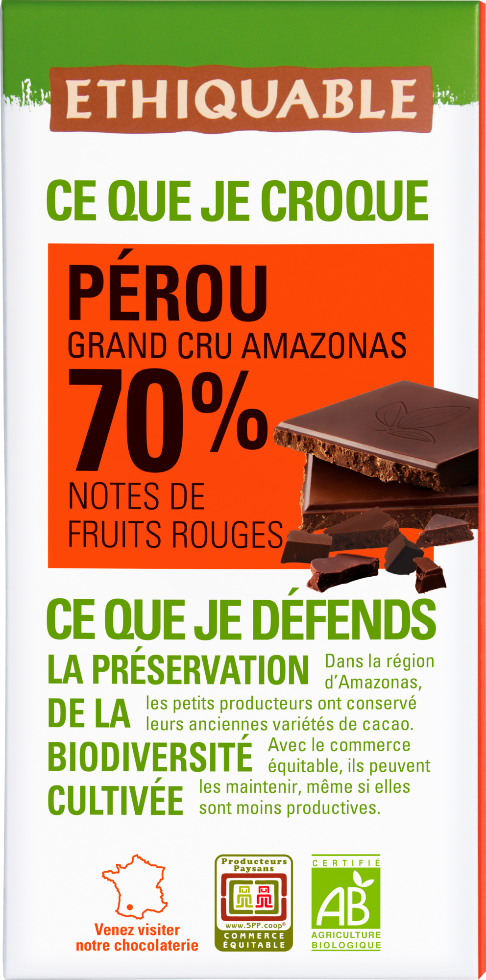 TABLETTE DE CHOCOLAT NOIR BIO