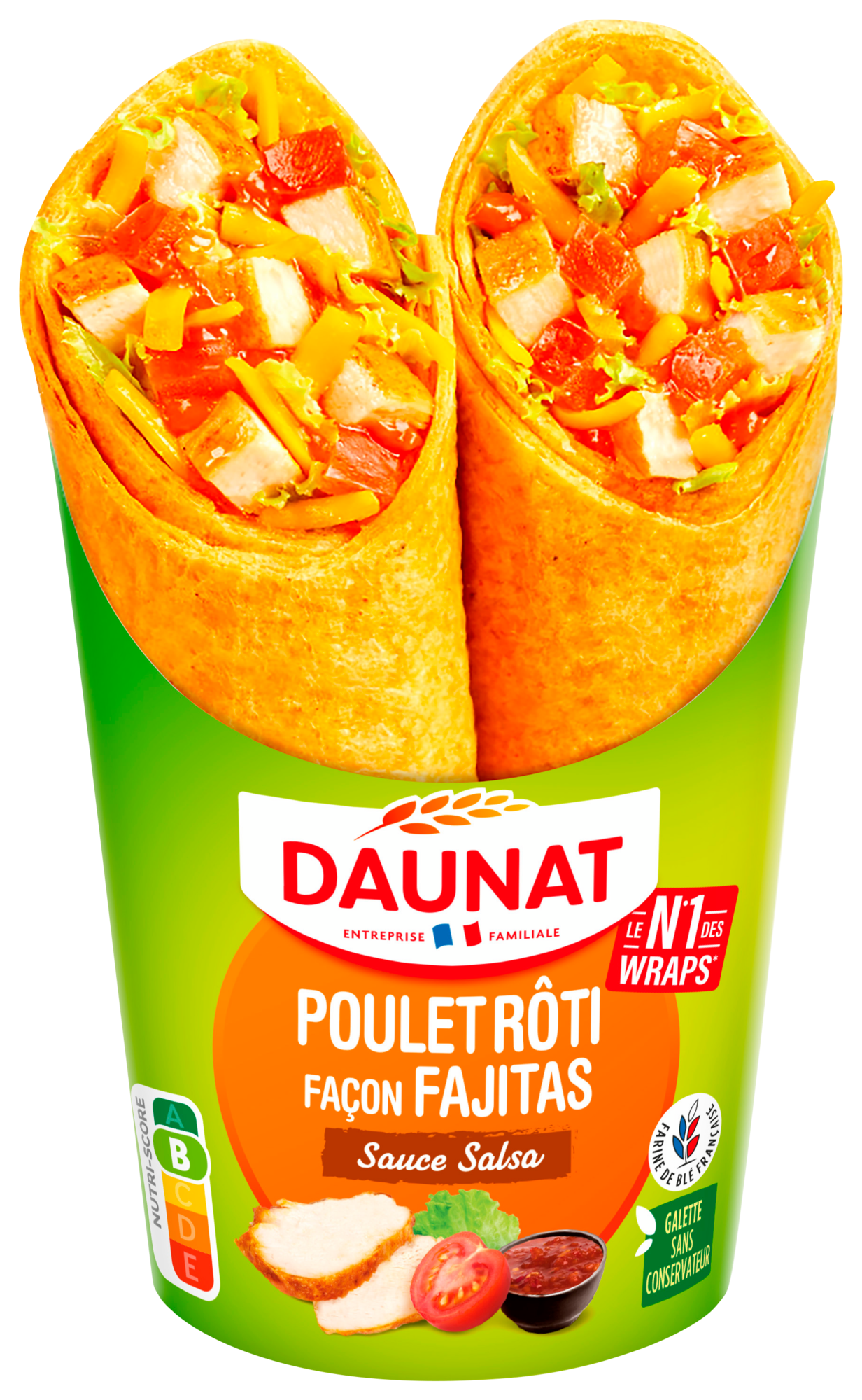 Wrap Poulet Rôti Façon Fajitas 