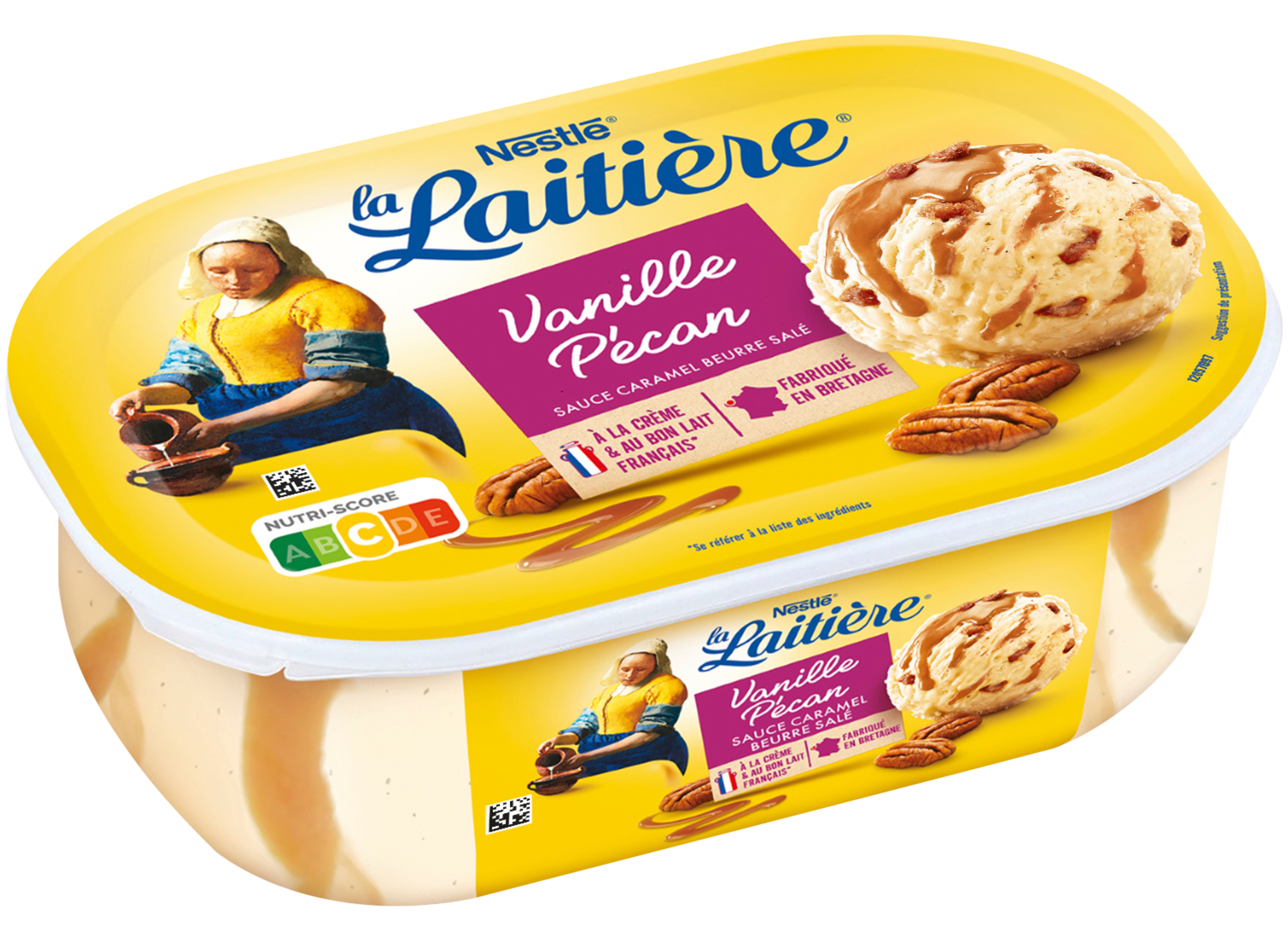 Bac crème glacée Vanille pécan sauce caramel beurre salé