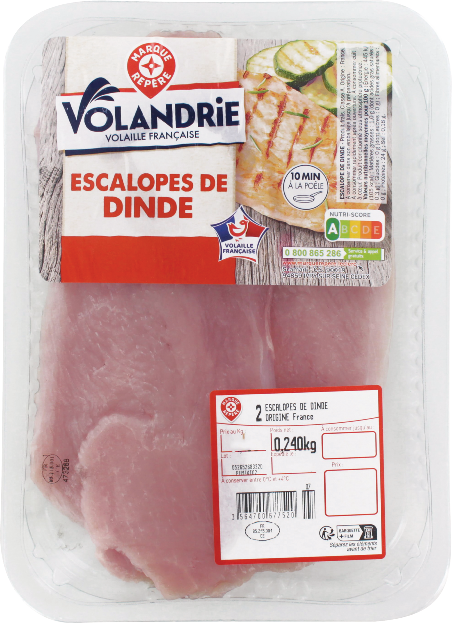 2 ESCALOPES DE DINDE