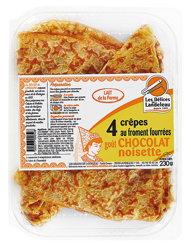 4 CRÊPES AU FROMENT FOURRÉES GOÛT CHOCOLAT NOISETTE