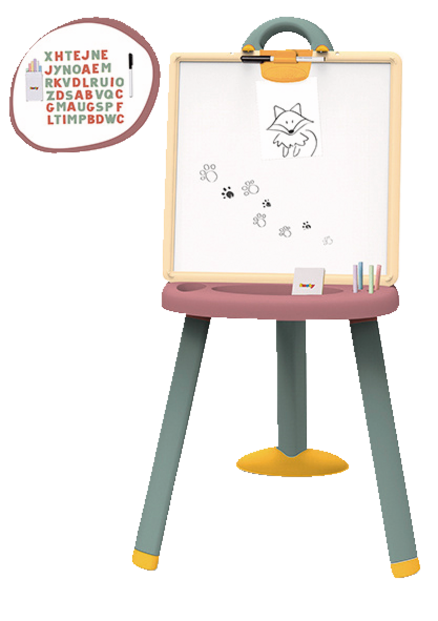 Tableau BLEU double face avec lettres magnétiques 