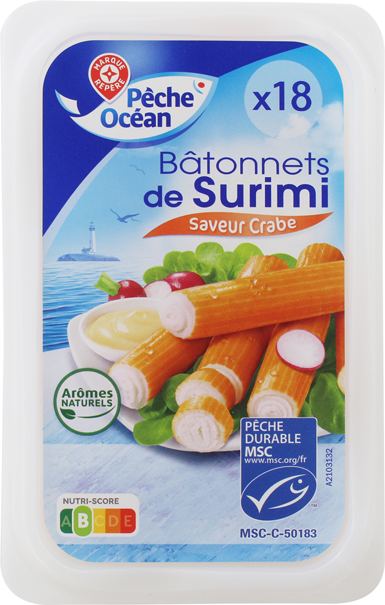 18 BÂTONNETS DE SURIMI SAVEUR CRABE MSC