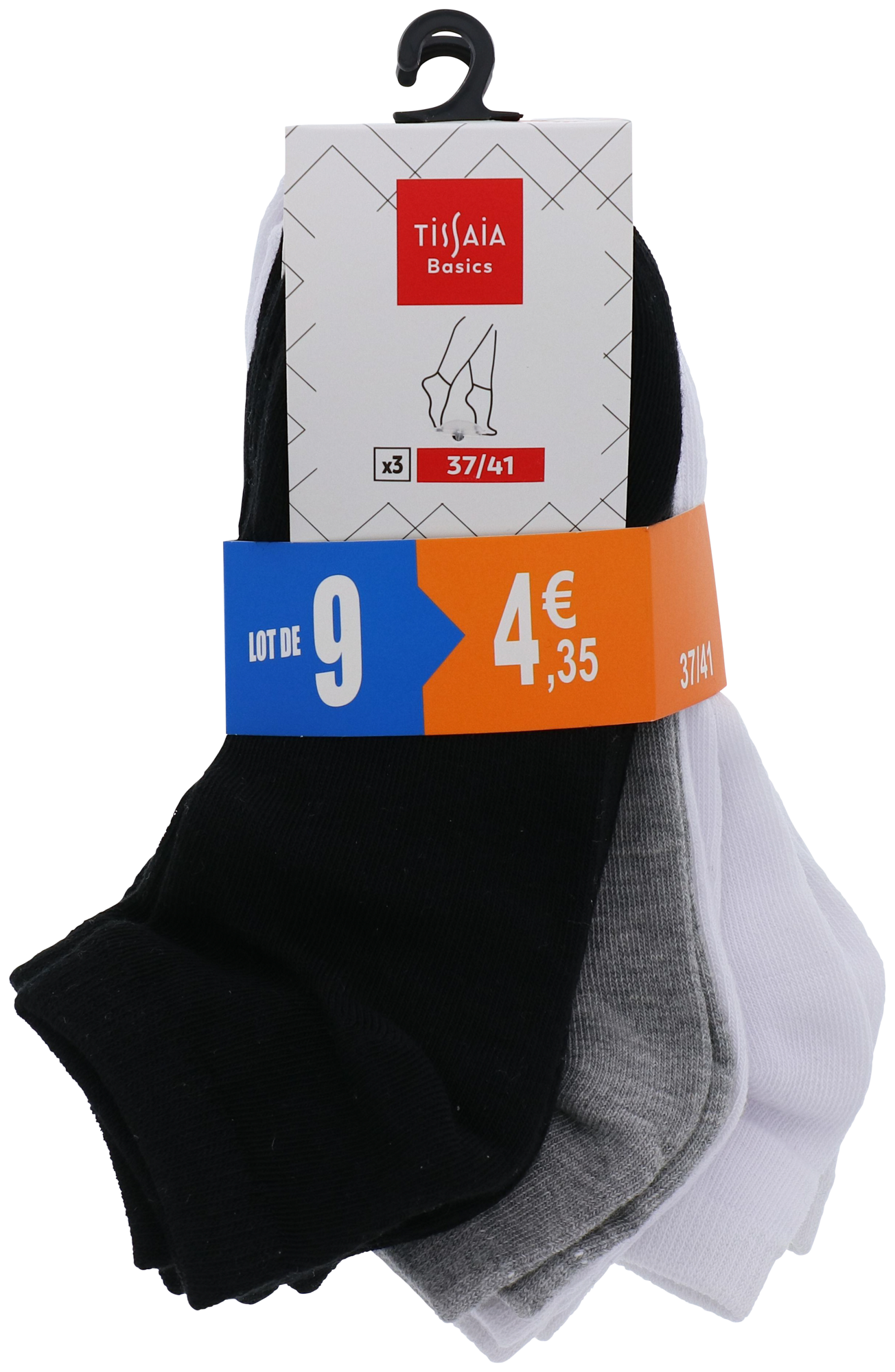 LOT DE 9 PAIRES DE CHAUSSETTES FEMME