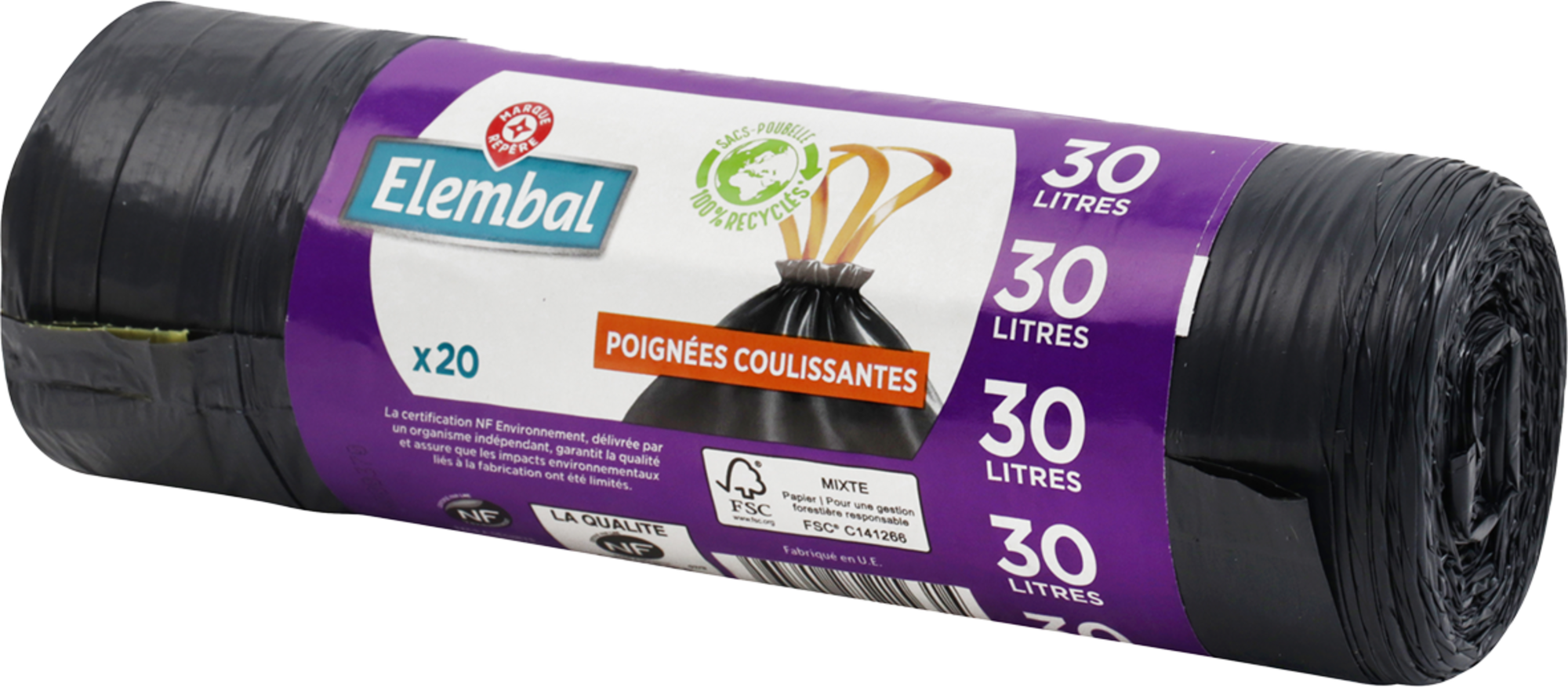 SACS POUBELLE AVEC POIGNÉES COULISSANTES