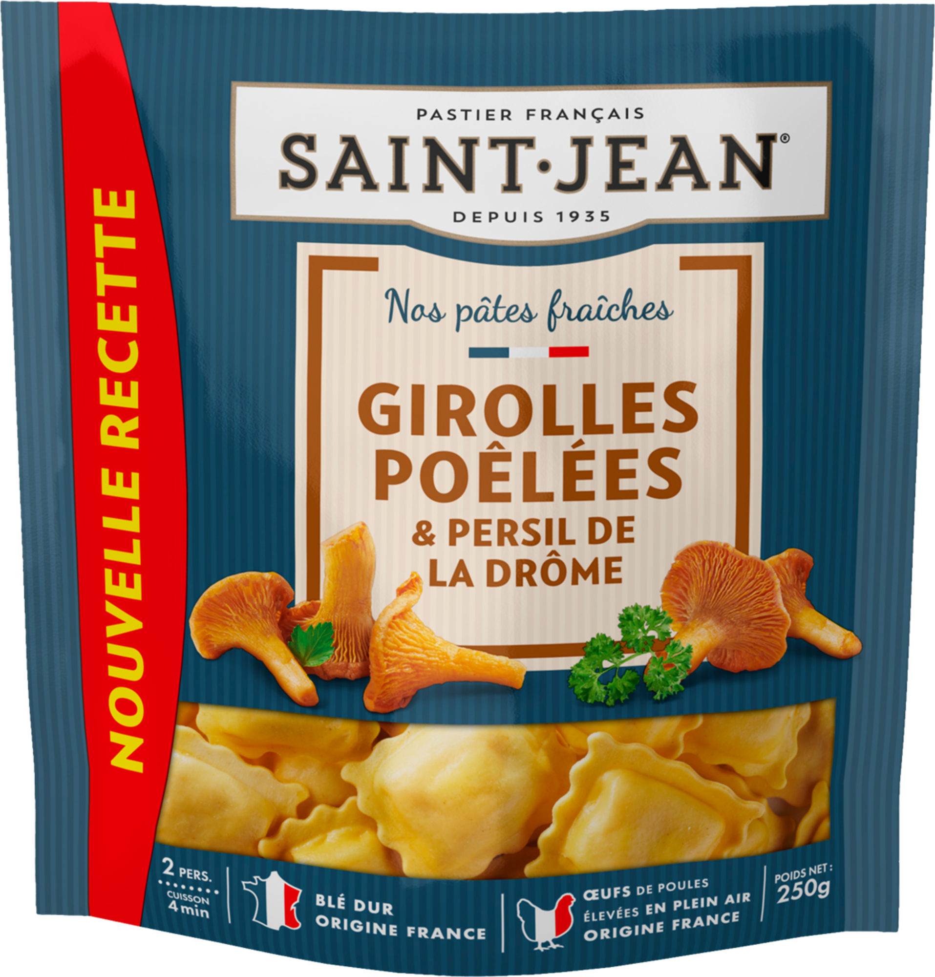 Pâtes fraîches aux Girolles poêlées & persil de la Drôme