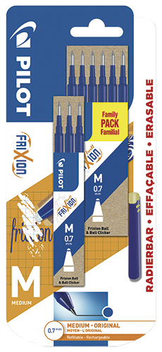 9 RECHARGES POUR ROLLER "FRIXION" + 1 GOMME